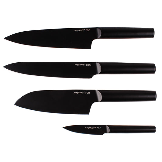 BergHOFF Ron Stainless Steel 4pc Knife Set, Black