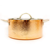 BergHOFF Vintage 5pc Tri-Ply Copper Cookware Set with Lids, Hammered