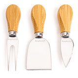BergHOFF Stainless Steel 4pc Cheese Knives with Bamboo Paddle Board Set, 22x7.9x1"