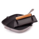 BergHOFF Neo 2pc Cast Iron 11" Grill Pan with Steak Press, Oyster