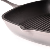 BergHOFF Neo 2pc Cast Iron 11" Grill Pan with Steak Press, Oyster