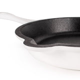 BergHOFF Neo 3pc Cast Iron Fry Pan & Grill Pan Set with Slotted Steak Press, White