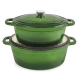 BergHOFF Neo 4pc Cast Iron Cookware Set, 5qt. & 8qt., Green