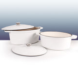 BergHOFF Neo 4pc Cast Iron Cookware Set, 5qt. & 8qt., White