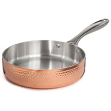BergHOFF Vintage 5pc Tri-Ply Copper Saucepan & Deep Skillet Cookware Set, SS Lids, Hammered