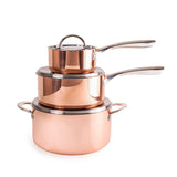 BergHOFF Vintage 6pc Tri-Ply Copper Cookware Set with Lids, Polished