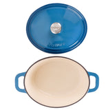 BergHOFF Neo 4Pc Cast Iron Cookware Set, 5qt. & 7qt. Dutch Ovens, Matching Lids, Blue