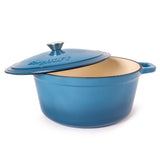 BergHOFF Neo 4Pc Cast Iron Cookware Set, 5qt. & 7qt. Dutch Ovens, Matching Lids, Blue