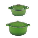 BergHOFF Neo 4pc Cast Iron Cookware Set, 5qt. & 8qt., Green