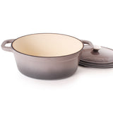 BergHOFF Neo 4Pc Cast Iron Cookware Set, 5qt. & 8qt. Dutch Ovens, Matching Lids, Oyster