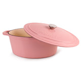 BergHOFF Neo 4Pc Cast Iron Cookware Set, 5qt. & 8qt. Dutch Ovens, Matching Lids, Pink