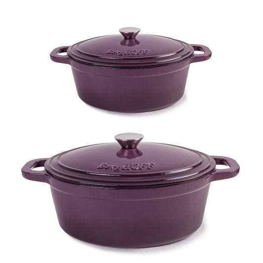BergHOFF Neo 4pc Cast Iron Cookware Set, 5qt. & 8qt., Purple