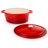 BergHOFF Neo 4Pc Cast Iron Cookware Set, 5qt. & 8qt. Dutch Ovens, Matching Lids, Red