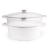 BergHOFF Neo 4pc Cast Iron Cookware Set, 5qt. & 8qt., White