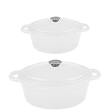 BergHOFF Neo 4pc Cast Iron Cookware Set, 5qt. & 8qt., White