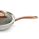 BergHOFF Ouro Gold 5pc 18/10 Stainless Steel Starter Set, Glass Lids, Rose Gold Handles