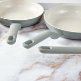 BergHOFF Balance 3Pc Nonstick Ceramic Frying Pan Set, Recycled Aluminum, Moonmist