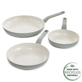 BergHOFF Balance 3Pc Nonstick Ceramic Frying Pan Set, Recycled Aluminum, Moonmist