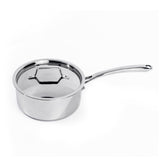 BergHOFF Professional Tri-Ply 18/10 Stainless Steel 6.25" Saucepan with SS Lid, 2qt