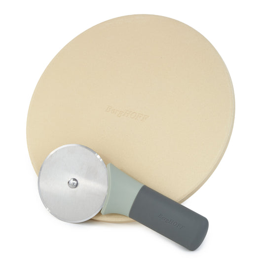 BergHOFF Leo Balance 9.5" Pizza Stone with Pizza Cutter Set, Small