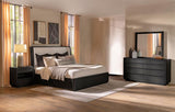 Leandro 5-Piece Eastern King Bedroom Set Burnished Black