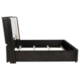 Leandro 55-inch Eastern King Wingback Bed Burnished Black