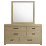Hendricks 6-Drawer Bedroom Dresser and Mirror Light Oak