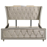 Lorient Eastern King LED Upholstered Bed Ivory and Camel