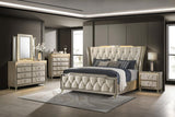 Lorient Eastern King LED Upholstered Bed Ivory and Camel