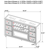 Lorient 8-drawer LED Bedroom Flame Box Dresser Ivory Camel
