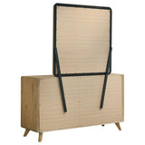 Bennett Mid-Century 2-Piece 6-Drawer Dresser and Mirror Light Oak