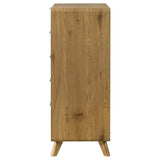 Bennett Mid-Century 5-Drawer Rubberwood Chest Light Oak