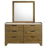 Henderson 6-Drawer Bedroom Dresser with Mirror Medium Oak