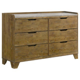 Henderson 6-Drawer Bedroom Dresser Cabinet Medium Oak