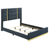 Ines 5-Piece Queen Bedroom Set Navy and White High Gloss