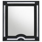 Ravenne Velvet Upholstered LED Dresser Mirror Black