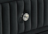 Ravenne 5-drawer Velvet Upholstered LED Chest of Drawers Black