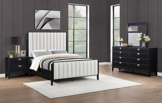 Brookmead 4-Piece Upholstered Queen Bedroom Set Black
