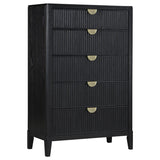 Brookmead 5-Piece Upholstered Eastern King Bedroom Set Black