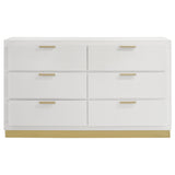 Caraway 6-drawer Dresser White
