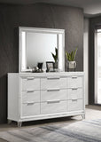 Marmore 9-drawer Dresser and LED Mirror White
