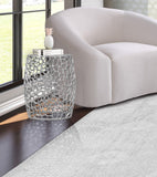 Priya Contemporary Aluminum End Table with Intricate Scrollwork Design for Modern Living Spaces