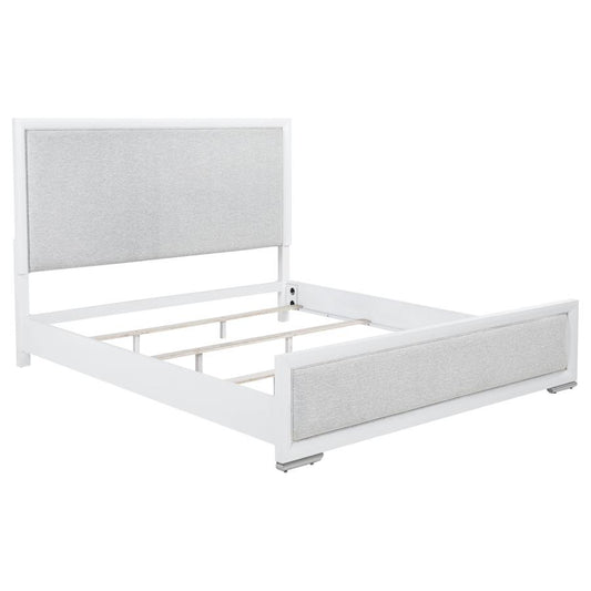 Gracemont 57-Inch Eastern King Panel Bed Grey and White