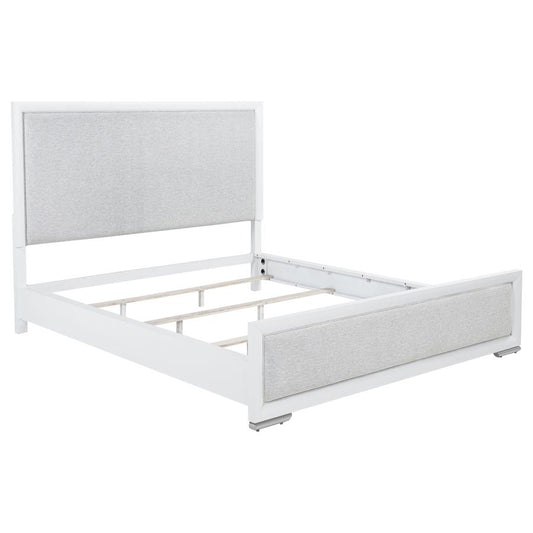 Gracemont 57-Inch California King Panel Bed Grey and White