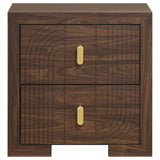 Etienne 2-Drawer Nightstand Bedside Table Walnut