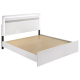 Viana Touch-Control LED Eastern King Platform Bed White High Gloss
