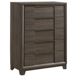 Farre 5-Drawer Chest of Drawers Dark Brown