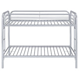 Morgan Metal Twin Over Twin Bunk Bed Silver