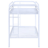 Morgan Metal Twin Over Twin Bunk Bed White