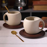 Retro Ceramic Coffee Cup & Saucer Set